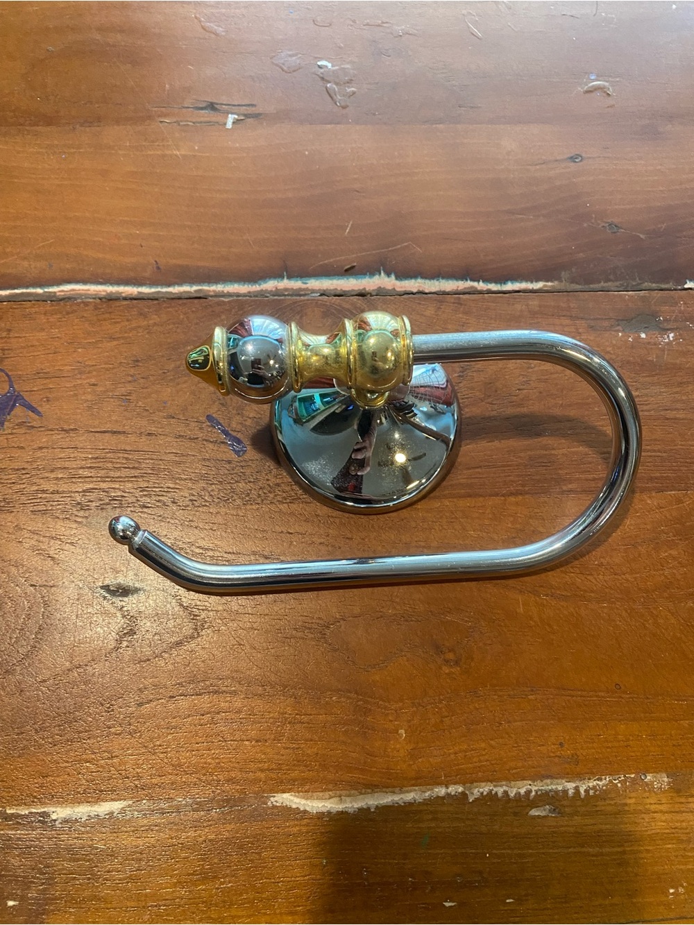 Delta Toilet Roll Holder - Chrome and Gold